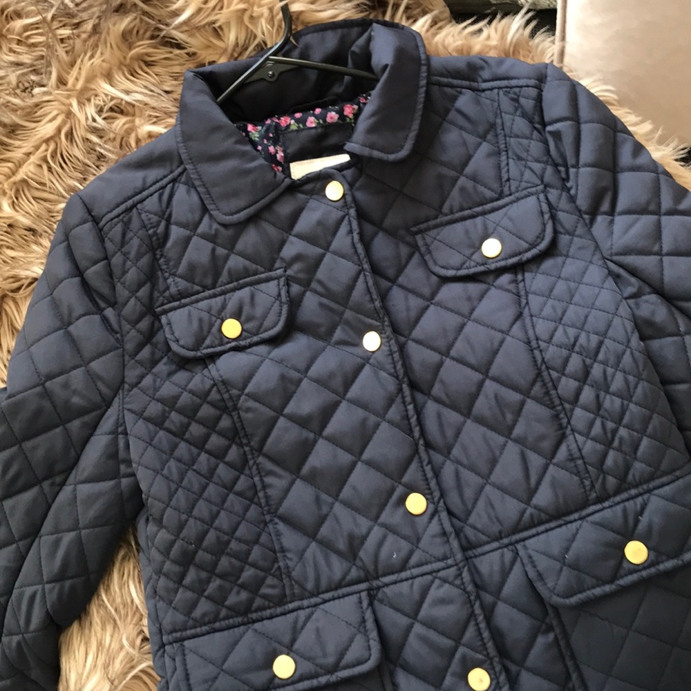 Navy Blue Quilted Jacket
